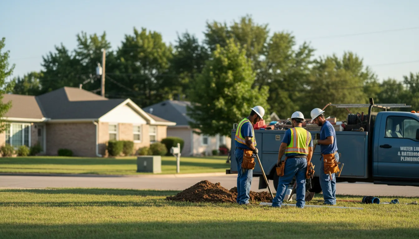 Residential water line and bathroom plumbing service in Cookville, TX